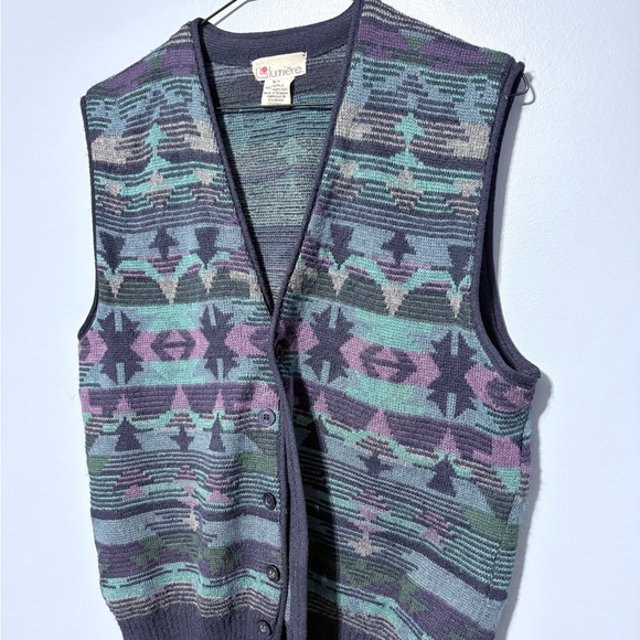 Lumiere Aztec pattern Multicolor Patterned Sweater Vest - Picture 5 of 6